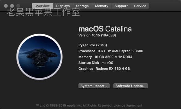 AMD CPU黑苹果己支持macOS Catalina 10.15